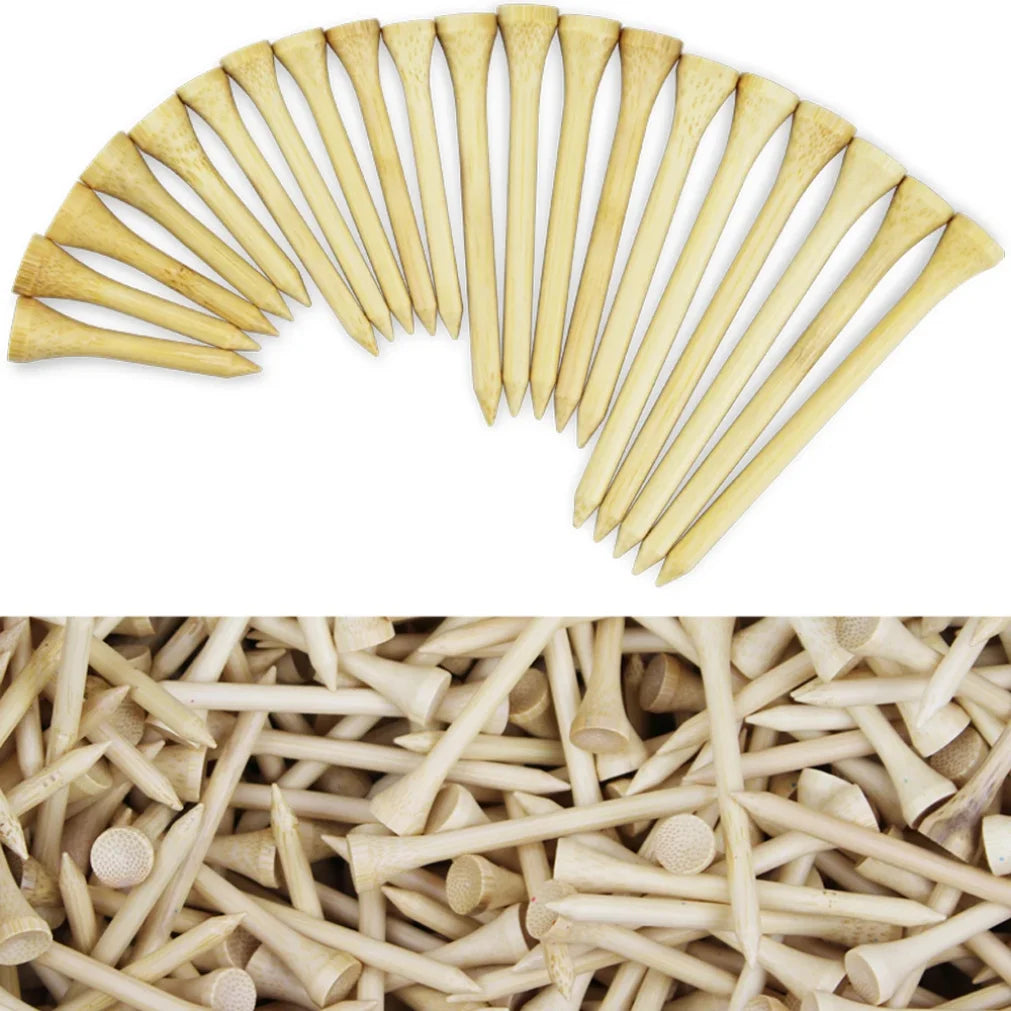 Wooden Golf Tees - 100-Pack in 4 Sizes (Bamboo/Wood)
