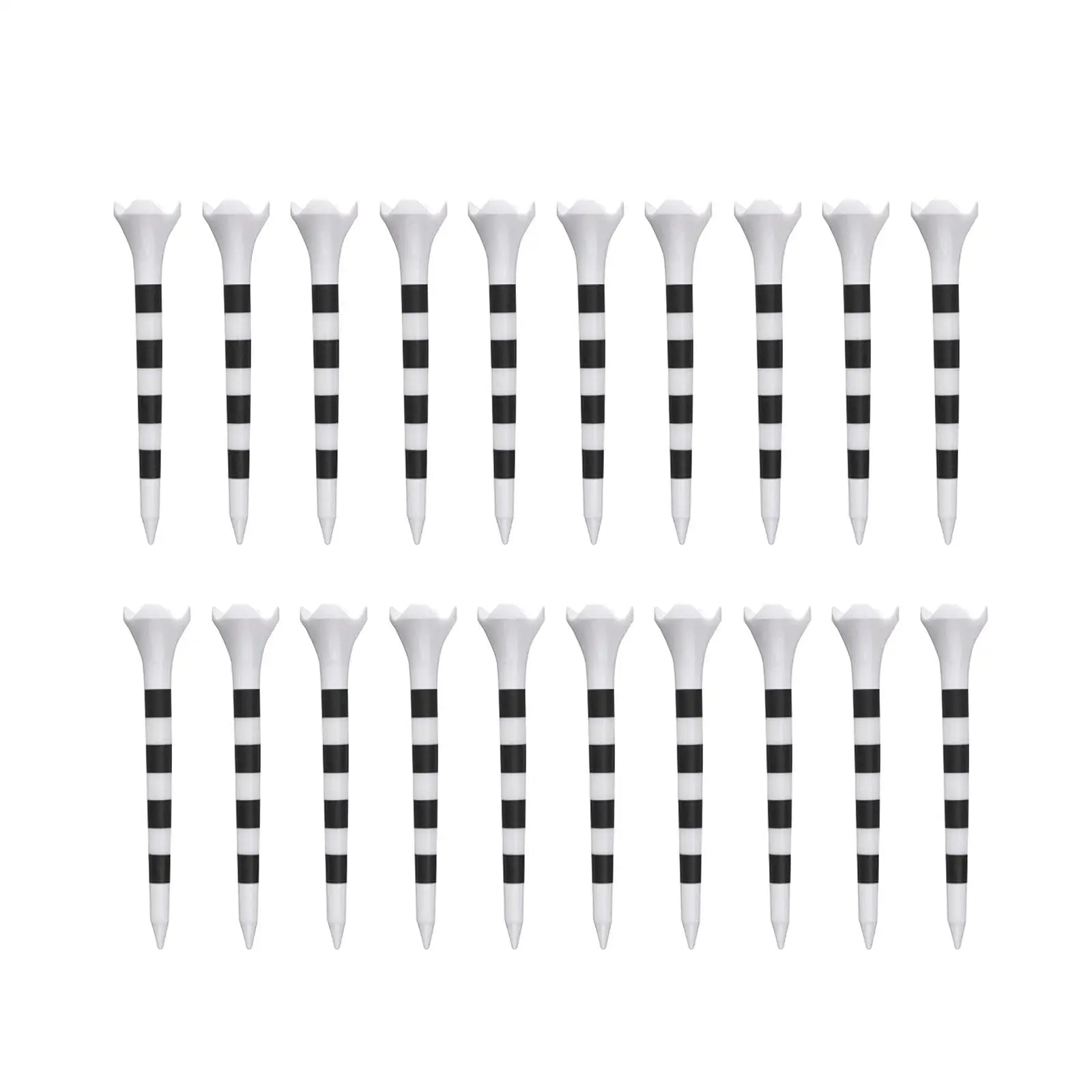 Performance Golf Tees with Stripe Design - 20-Pack (3.27")
