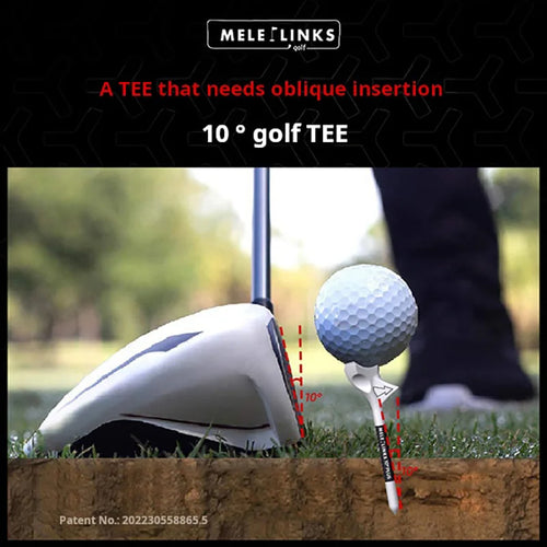 10 degree diagonal golf tee in white with rhombic ball holder standing upright