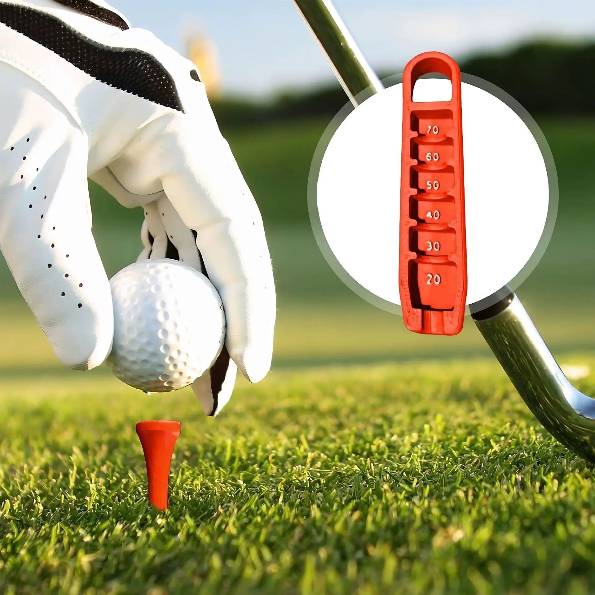 Golf Tee Height Gauge Tool - Adjustable 20-70mm