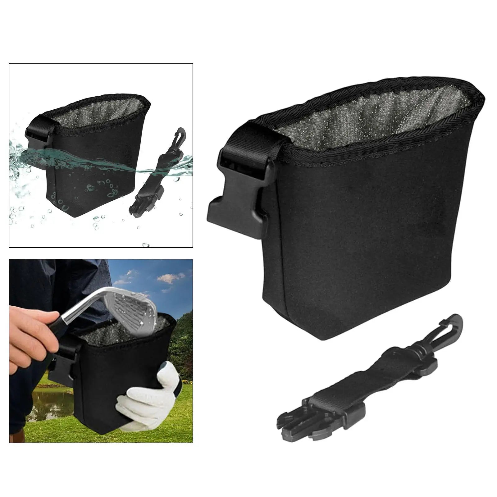 Waterproof Golf Club & Ball Cleaning Pouch with Clip