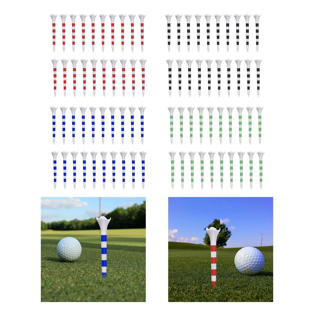 Performance Golf Tees with Stripe Design - 20-Pack (3.27")