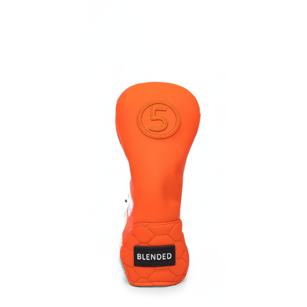 Barudan Golf orange Fairway 5 wood cover with number 5 tag - fits standard 5-wood bright fun design