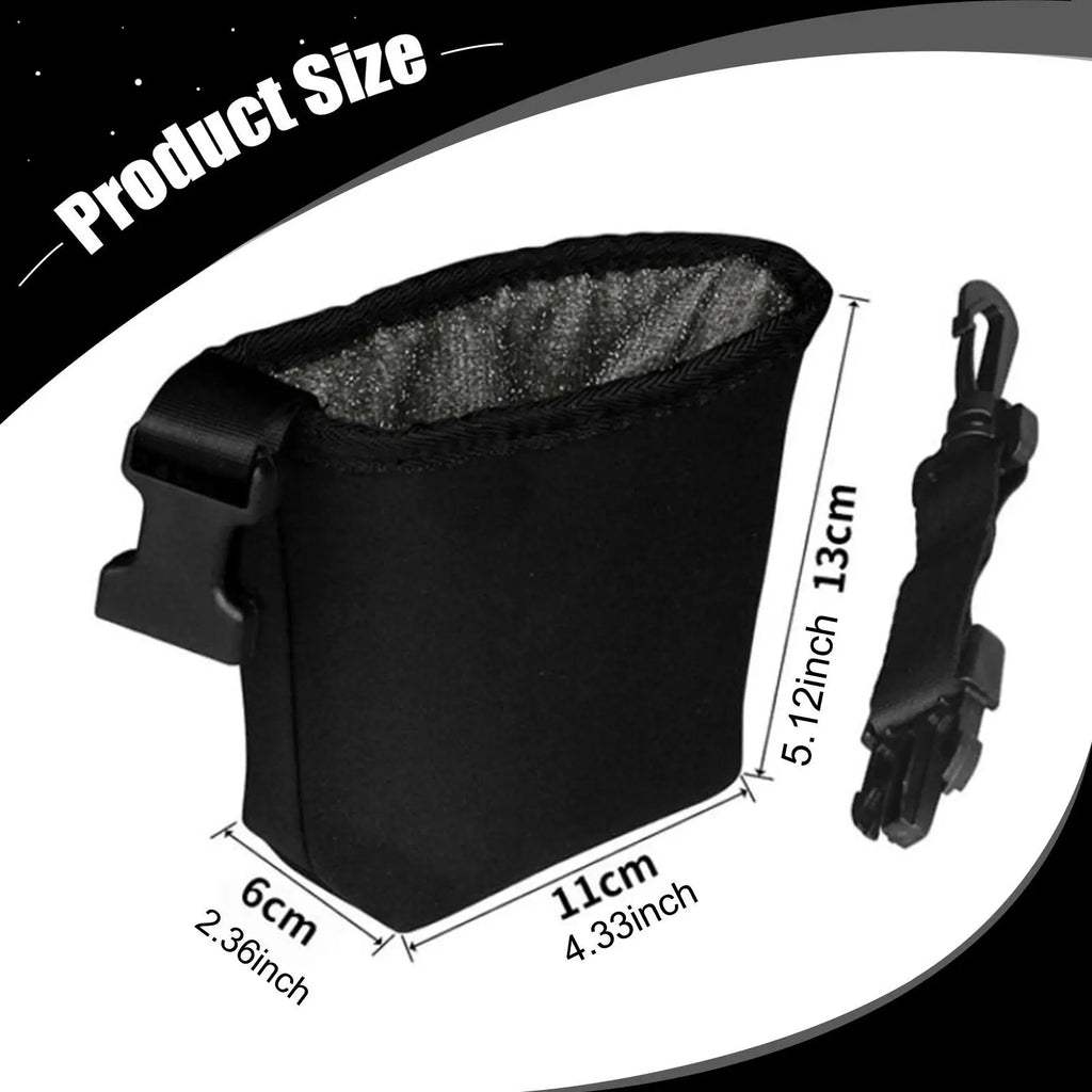 Compact waterproof golf cleaning pouch 11cm x 6cm x 13cm held in hand - fits balls irons wedges putters