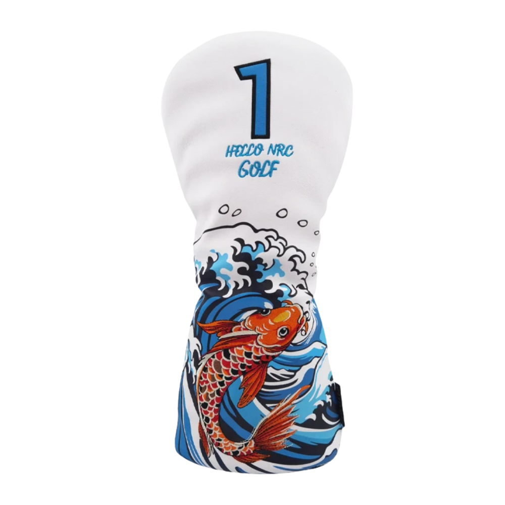 Koi Fish Golf Driver Head Cover – Premium PU Leather for Most Drivers
