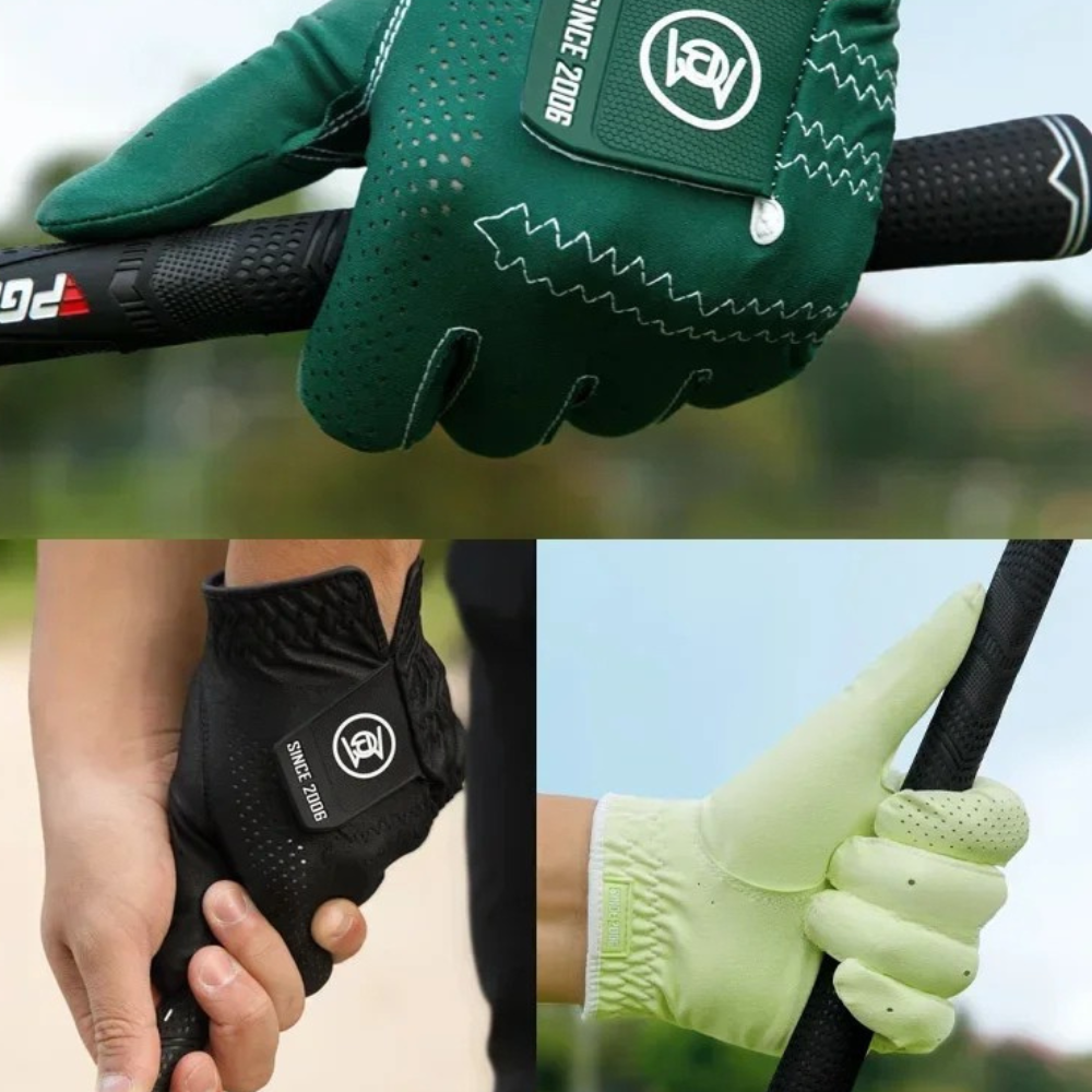 Men's golf glove with anti-slip technology gripping driver - touchscreen compatible