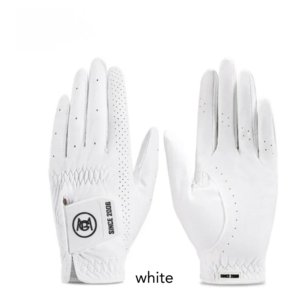 Pair of White PGM women's golf  showing breathable holes and comfortable fit