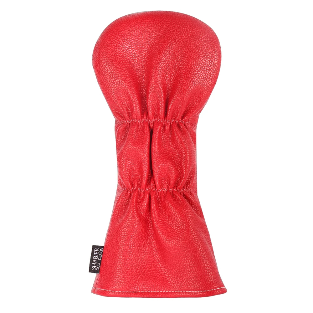Remove Before Flight red driver head cover back view showing elastic stretch support opening - secure fit for 460cc drivers with no velcro