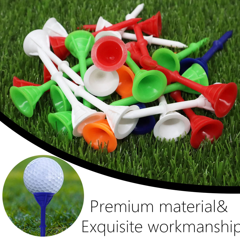 Unbreakable Oversized Golf Tees – 100 Pack | 6 Colours