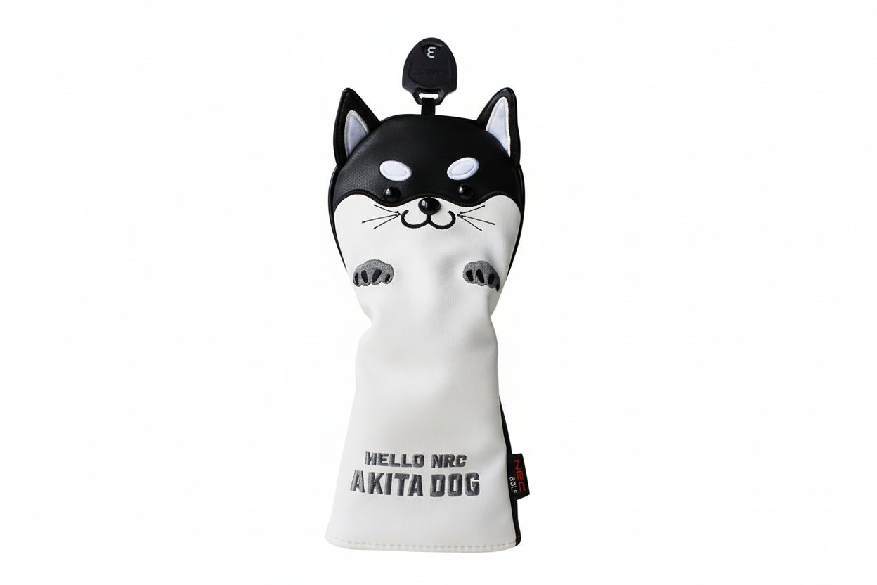 Akita Dog 3-Piece Set – Black (Driver, 3-Wood & Hybrid)