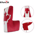 Maple Leaf blade putter cover fitted on a standard blade putter