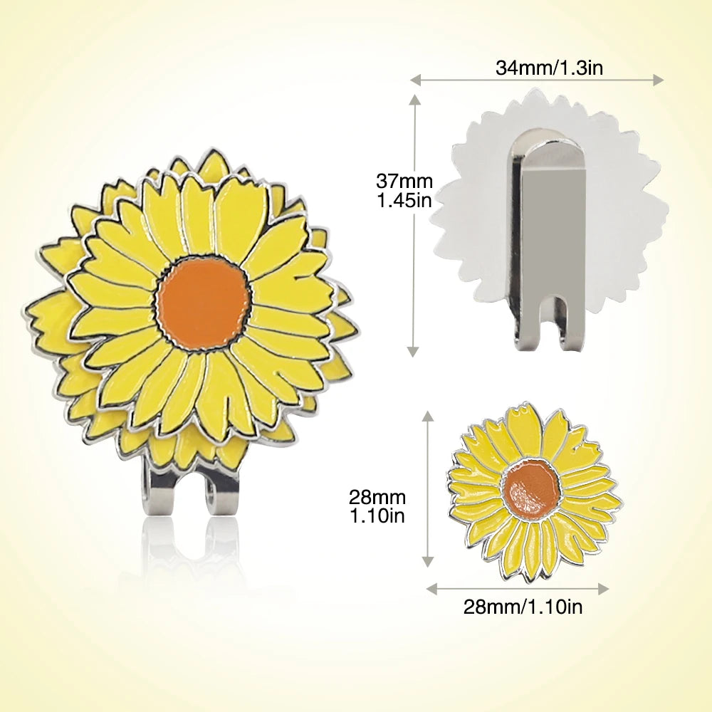 Golf Ball Marker with Magnetic Hat Clip – Petal Design | 5 Styles