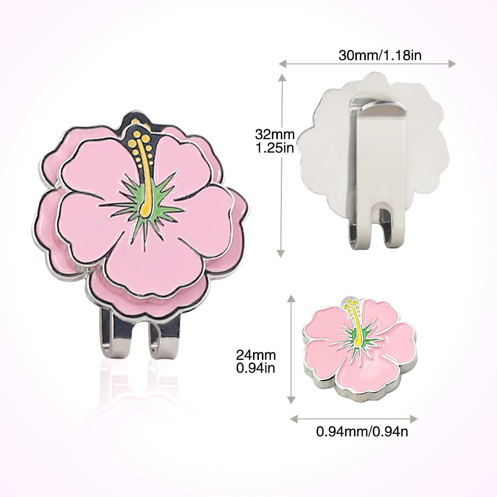 Golf Ball Marker with Magnetic Hat Clip – Petal Design | 5 Styles