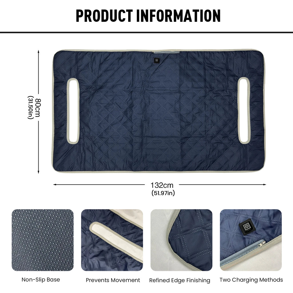 Heated Golf Cart Seat Blanket – 4-Zone Graphene Warming Cushion