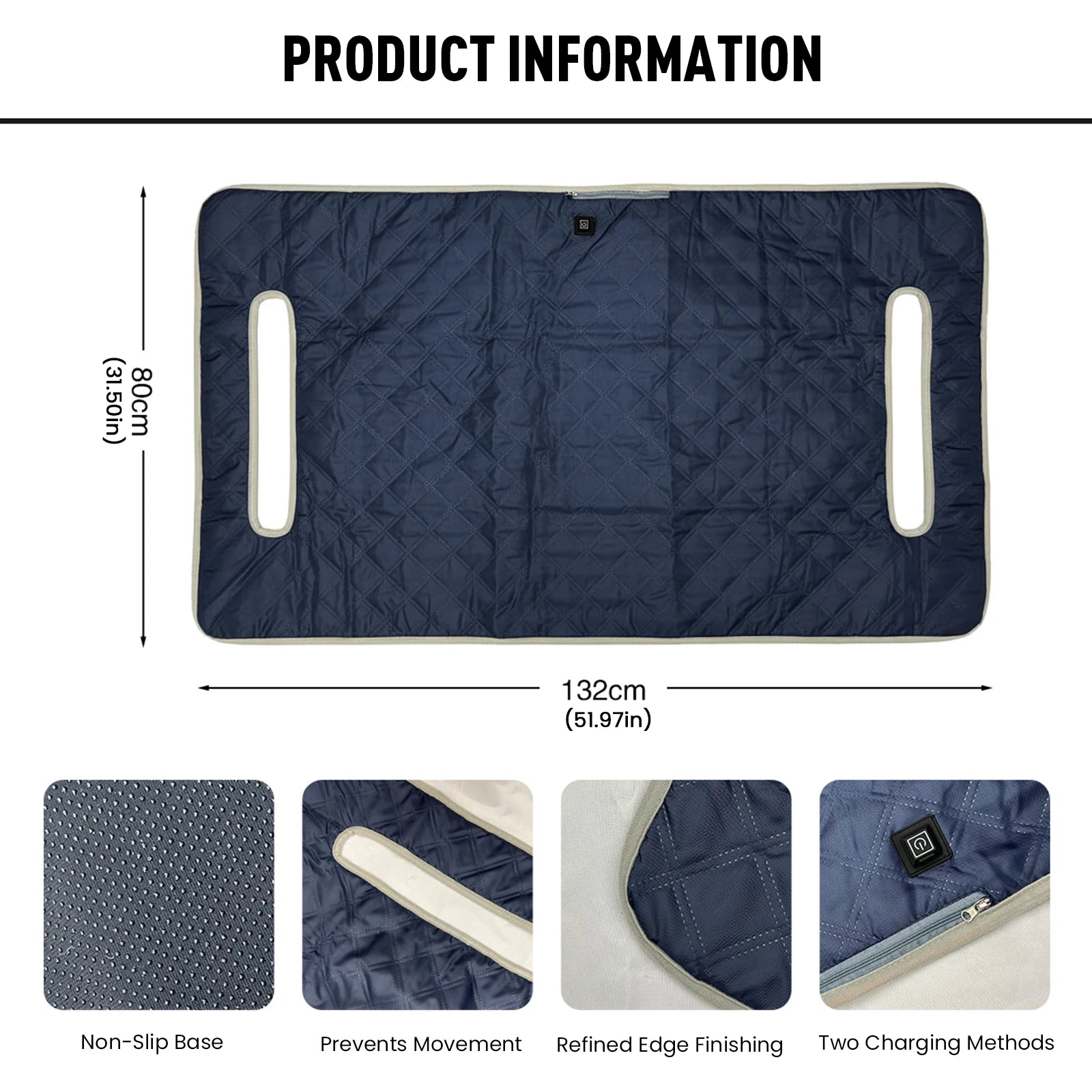 Heated Golf Cart Seat Blanket – 4-Zone Graphene Warming Cushion