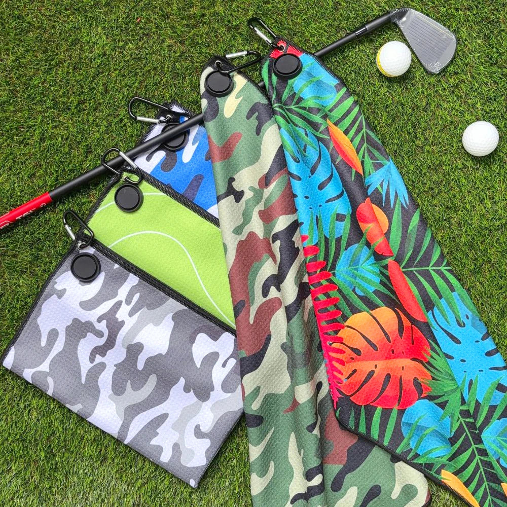 Golf Towel with Magnetic Clip – 7 Bold Designs