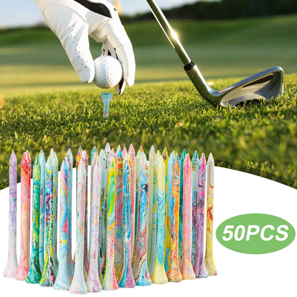Colourful Bamboo Golf Tees – 50 Pack | 2¾" Regulation Size