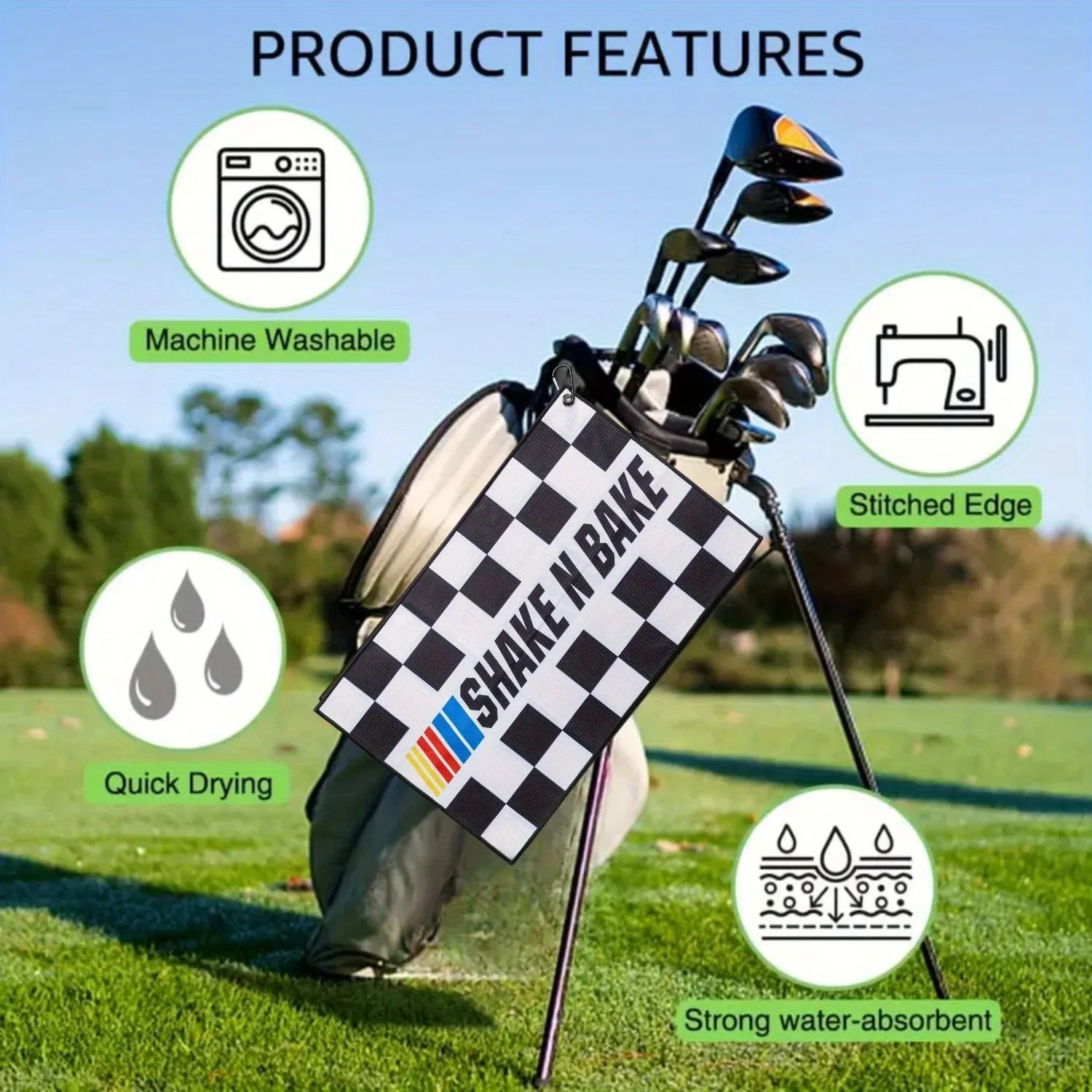 "Shake N Bake" Microfiber Golf Towel