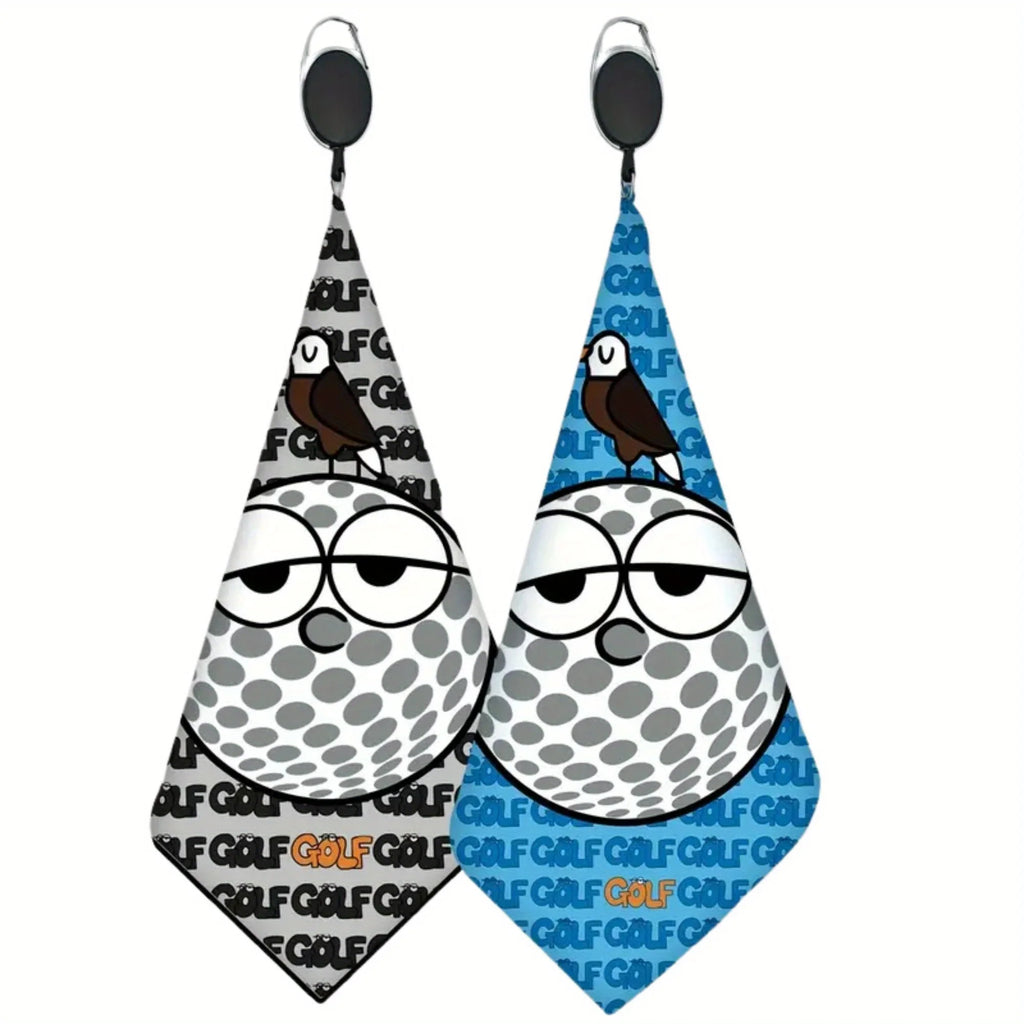 Unimpressed Golf Ball Towel 2-Pack – Microfiber with Telescopic Hook