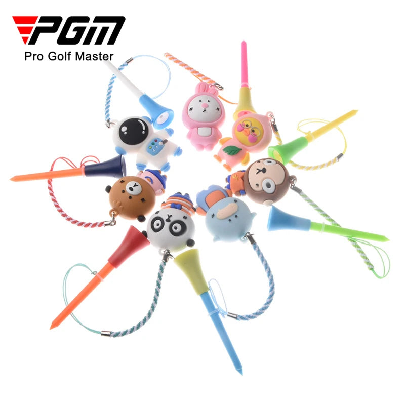 Cartoon Character Golf Tees with Anti-Loss Rope – 5-Pack