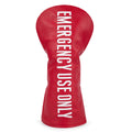 Emergency Use Only Red Driver Cover – Bold White Lettering | Premium Synthetic Leather with Plush Velvet Liner | Fits 460cc Drivers