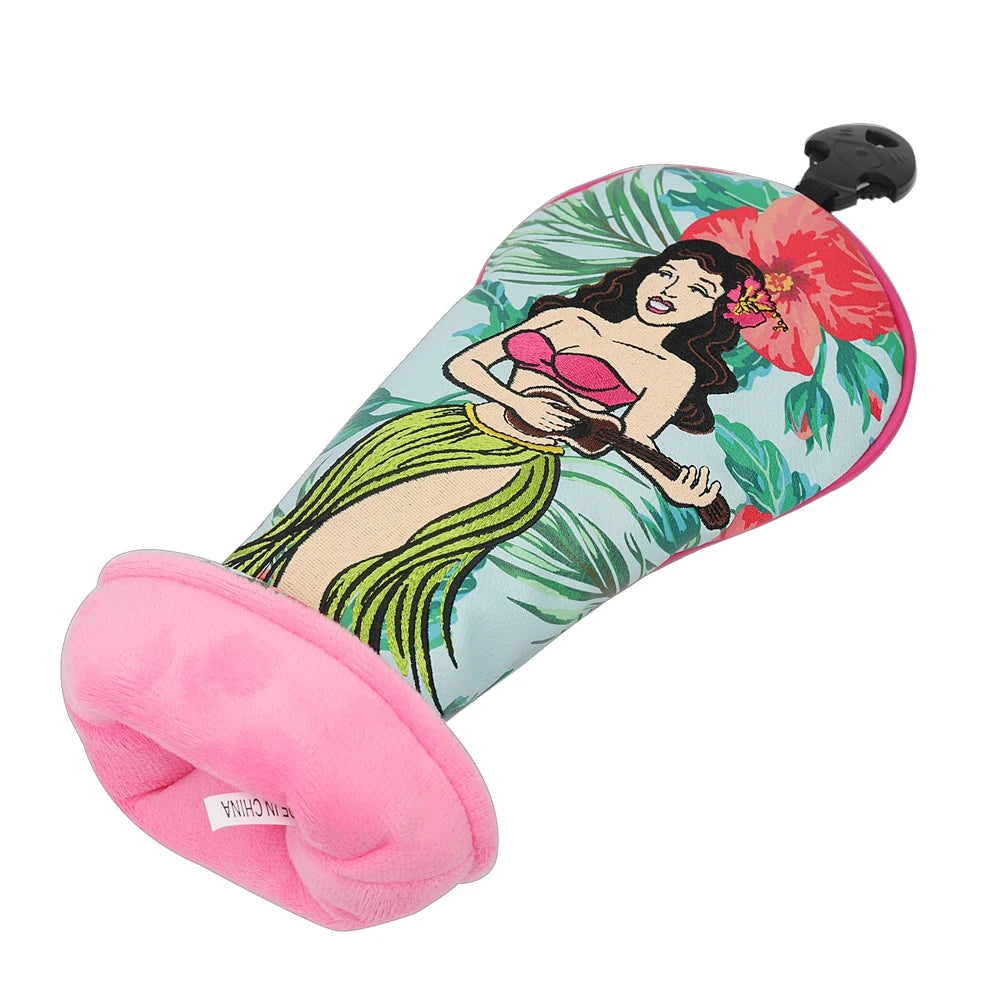 Hula Girl Golf Headcover | PU Leather Embroidered