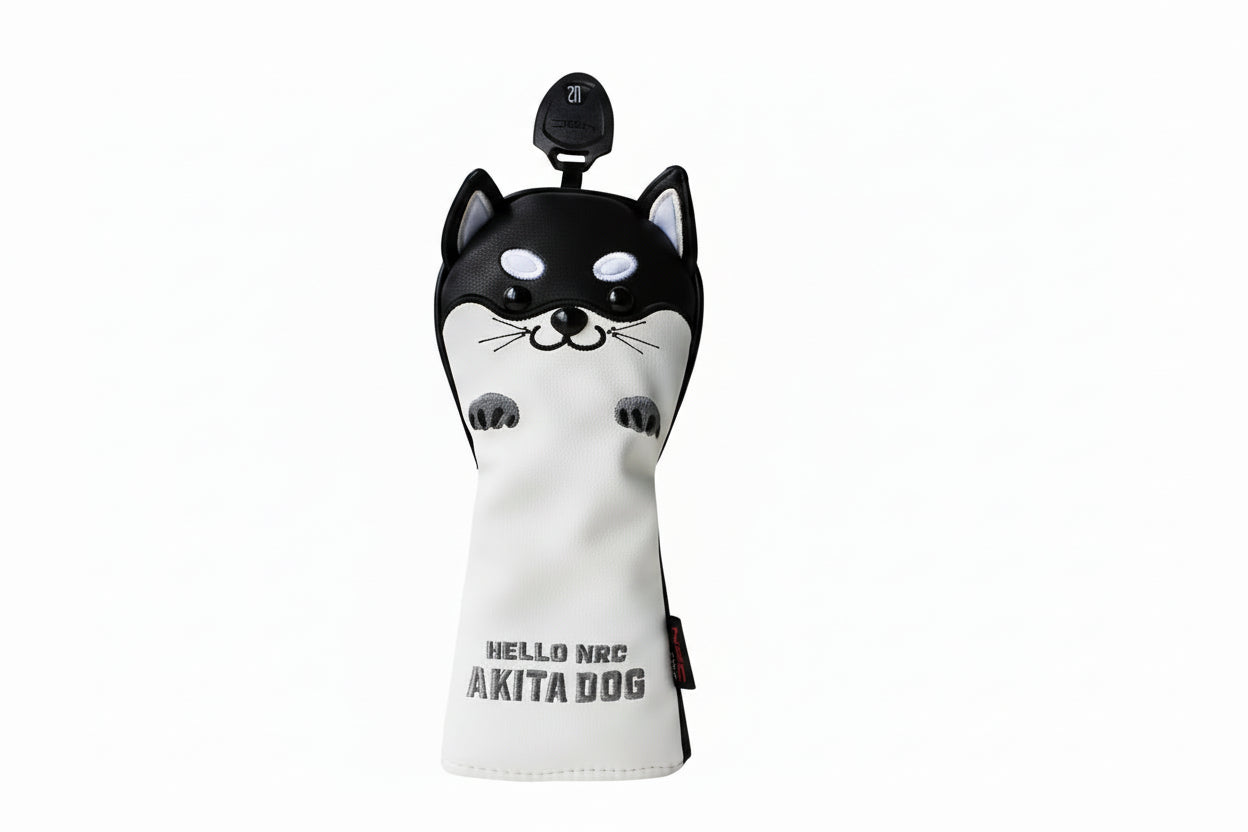 Akita Dog 3-Piece Set – Black (Driver, 3-Wood & Hybrid)