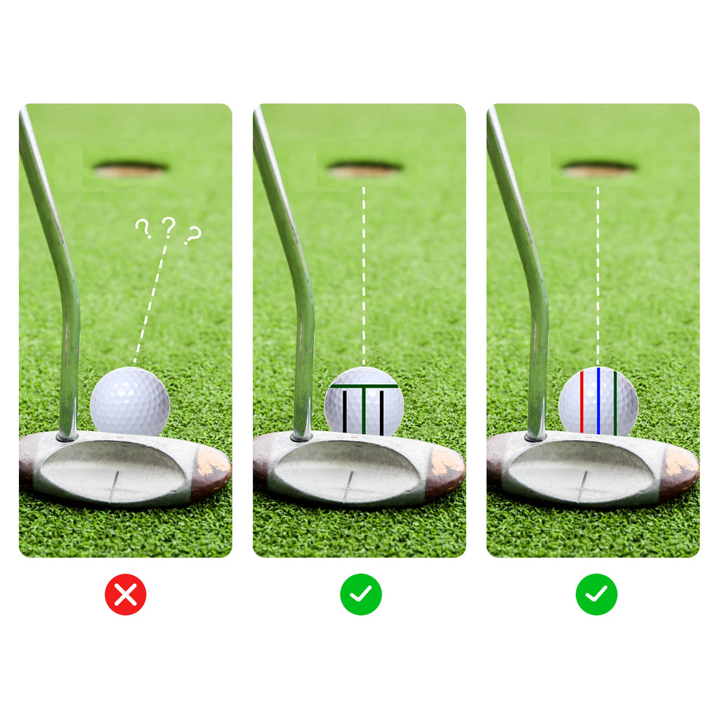 Golf Ball Marking Kit – 8-Pack with Alignment Stencils & 4 Colors