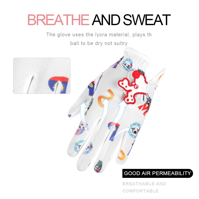 Junior Golf Gloves for Kids - Breathable Pair for Boys & Girls