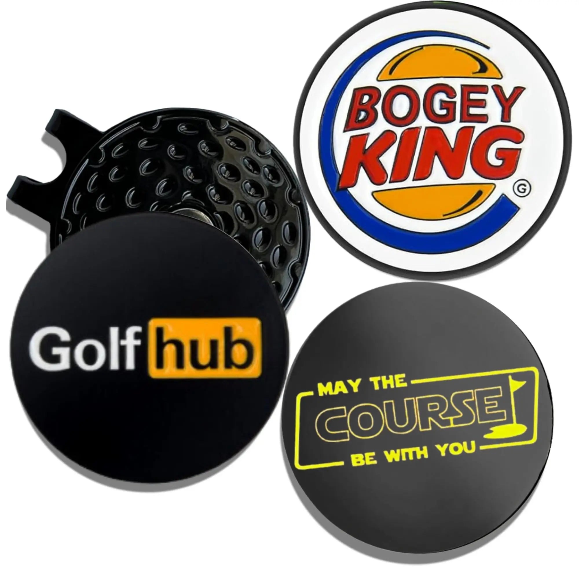 Funny Golf Ball Markers 3-Pack – Golf Hub, Bogey King & May the Course Be With You