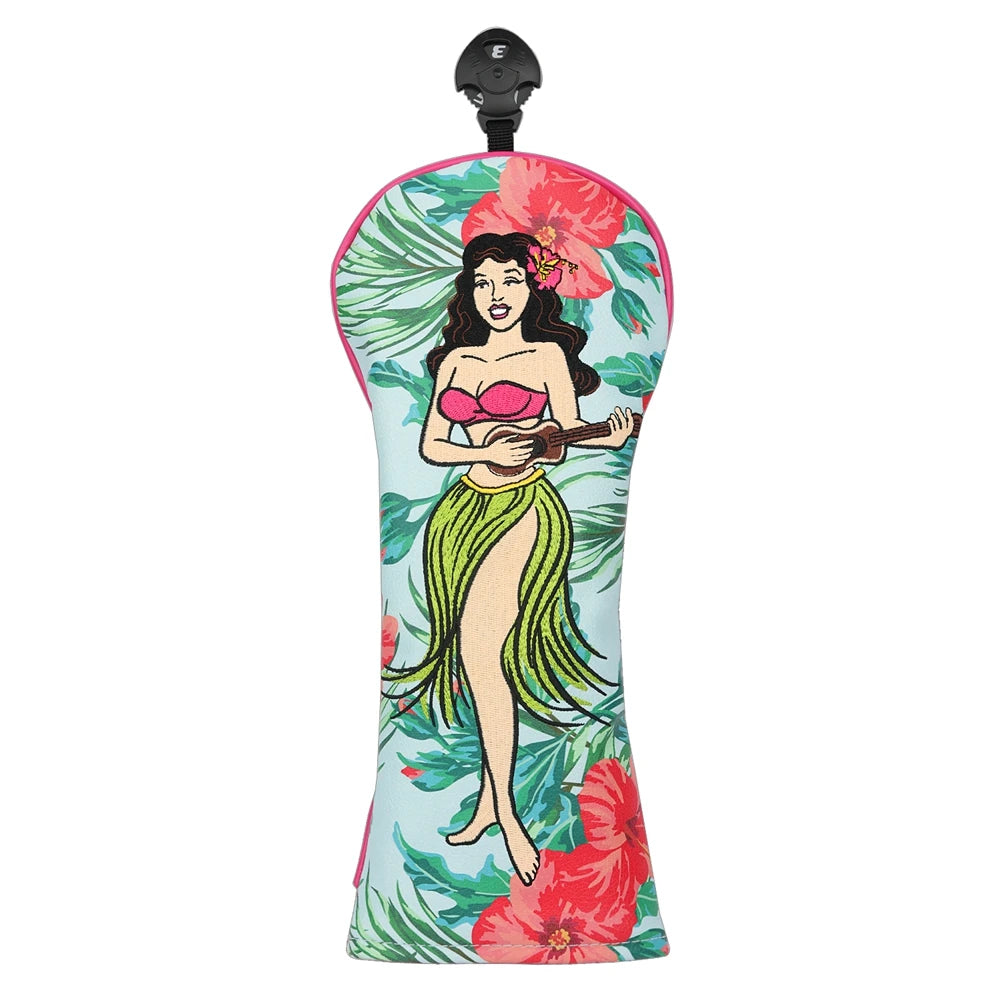 Hula Girl Golf Headcover | PU Leather Embroidered