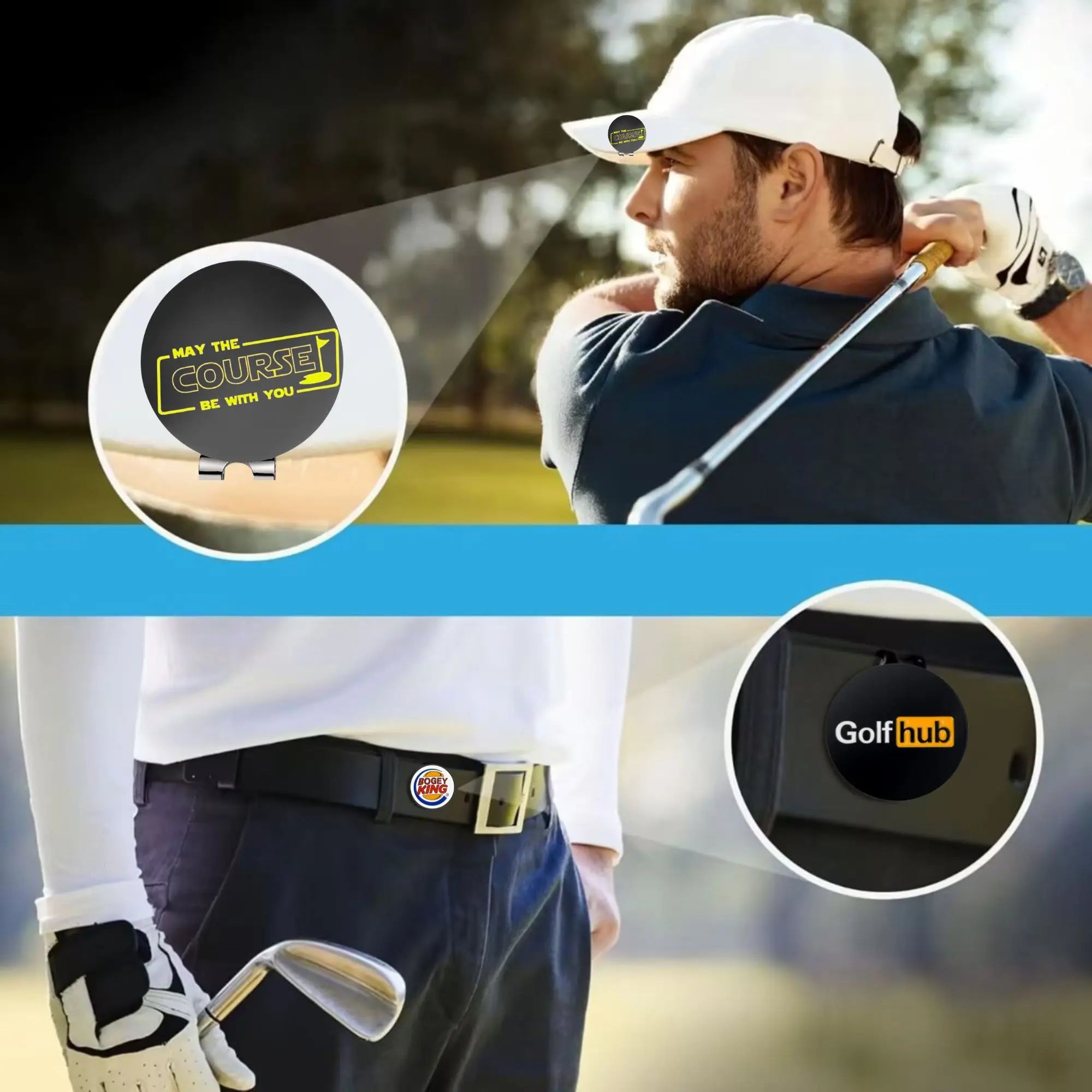 Funny Golf Ball Markers 3-Pack – Golf Hub, Bogey King & May the Course Be With You