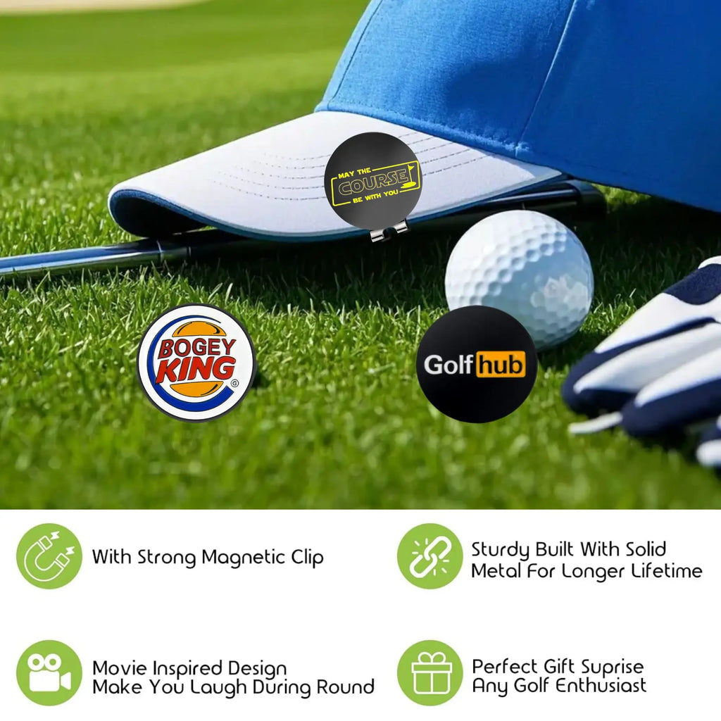 Funny Golf Ball Markers 3-Pack – Golf Hub, Bogey King & May the Course Be With You