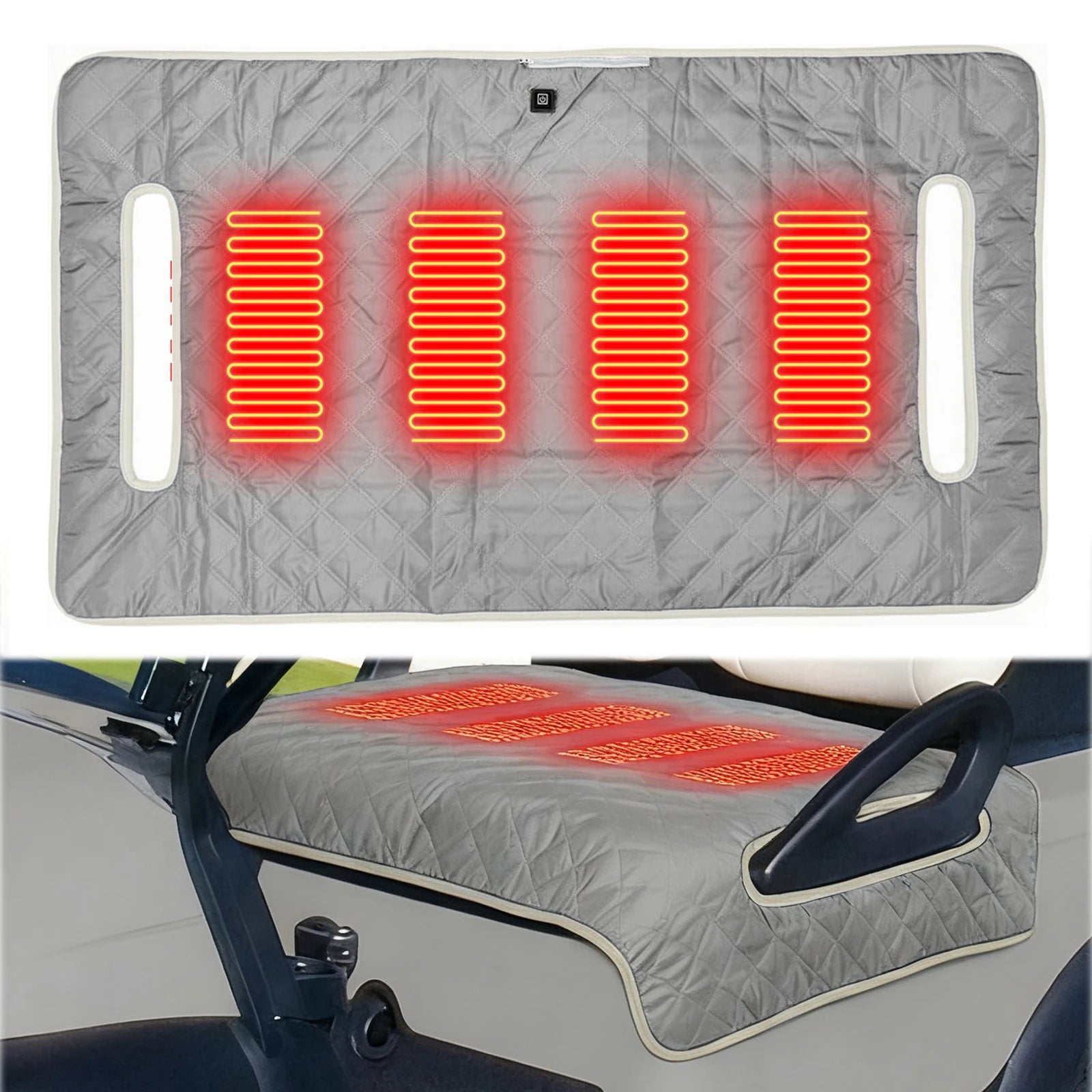 Heated Golf Cart Seat Blanket – 4-Zone Graphene Warming Cushion