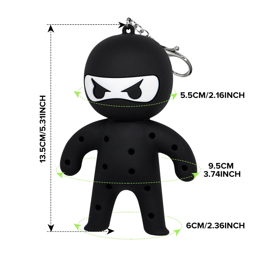 Ninja Golf Ball & Tees Holder Keychain - Silicone with 10 Tees