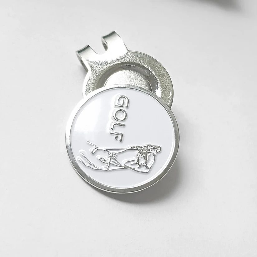 Magnetic Golf Ball Marker with Hat Clip - Funny Humanoid Design
