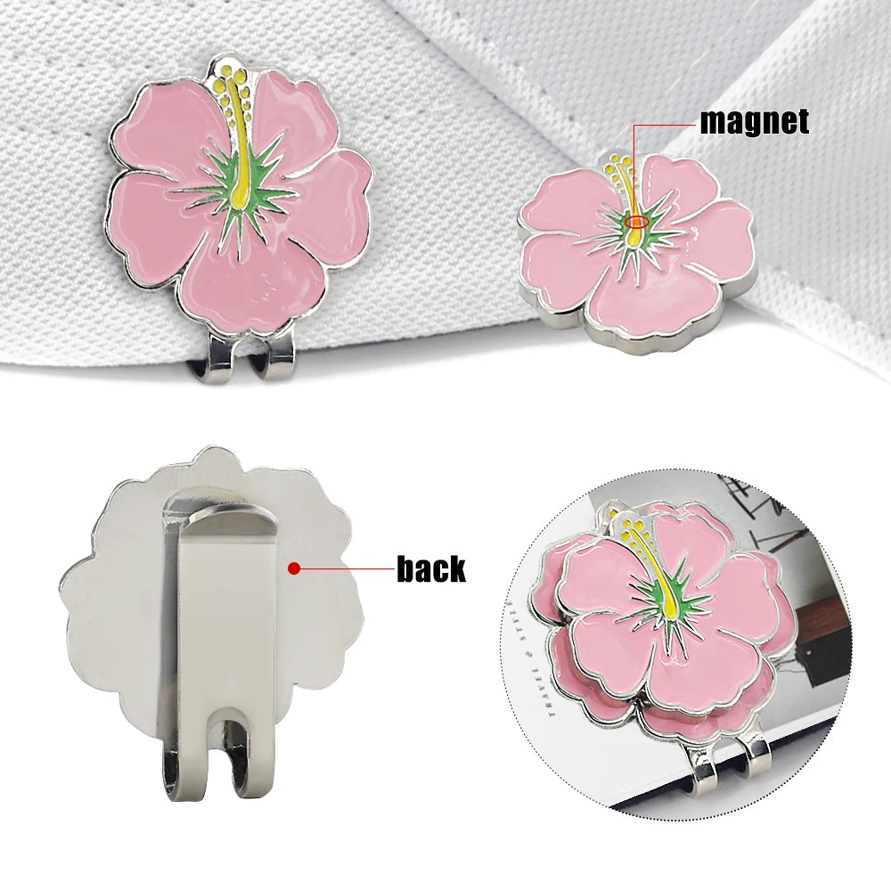 Golf Ball Marker with Magnetic Hat Clip – Petal Design | 5 Styles