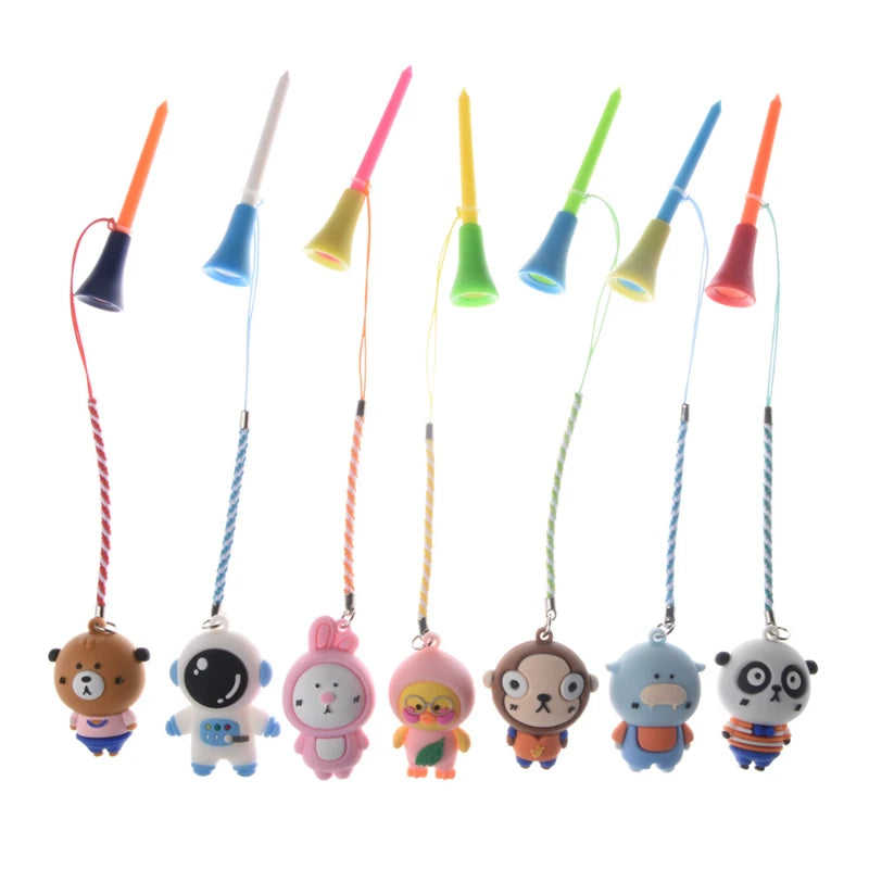 Cartoon Character Golf Tees with Anti-Loss Rope – 5-Pack