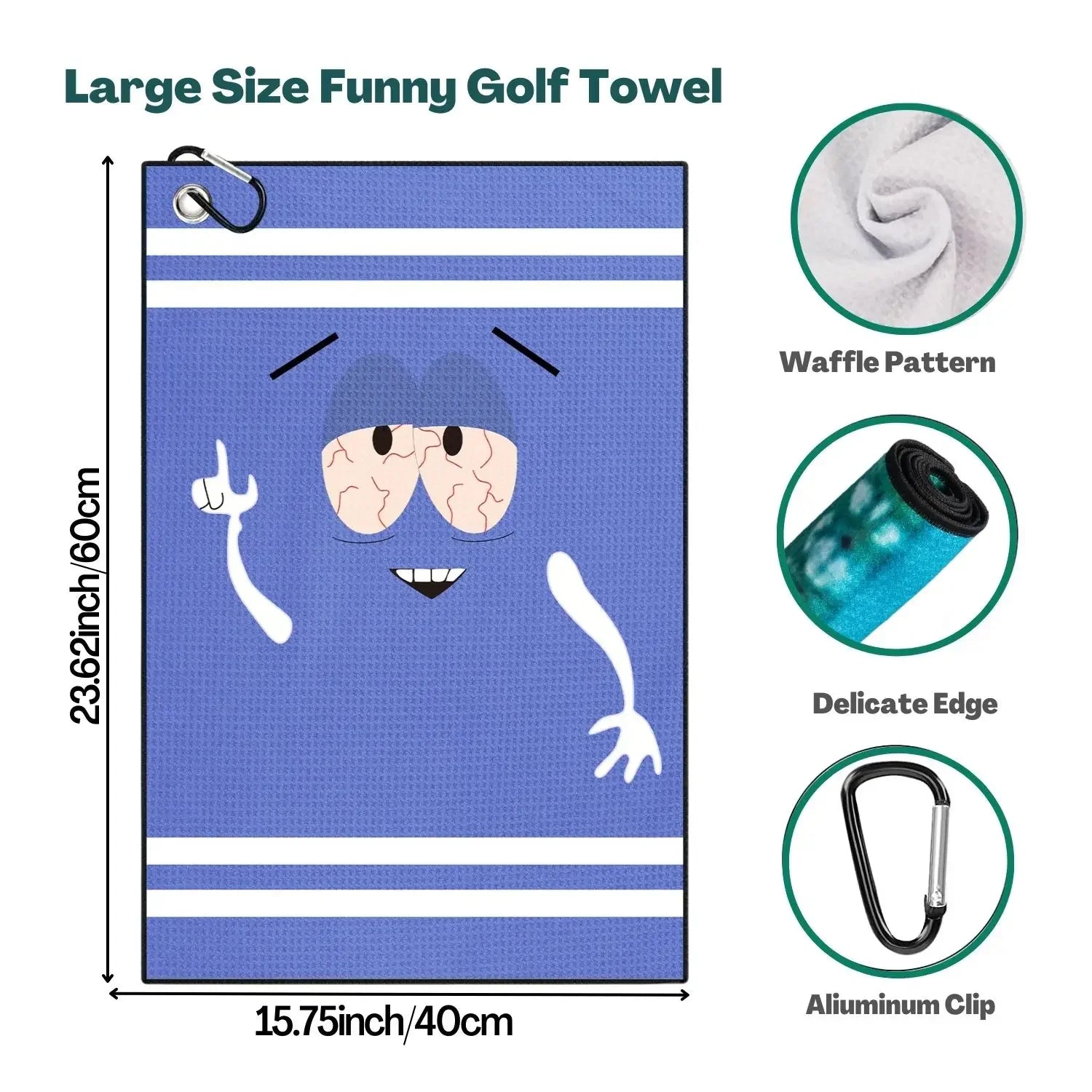 "Surprised Expression" Microfiber Waffle Golf Towel