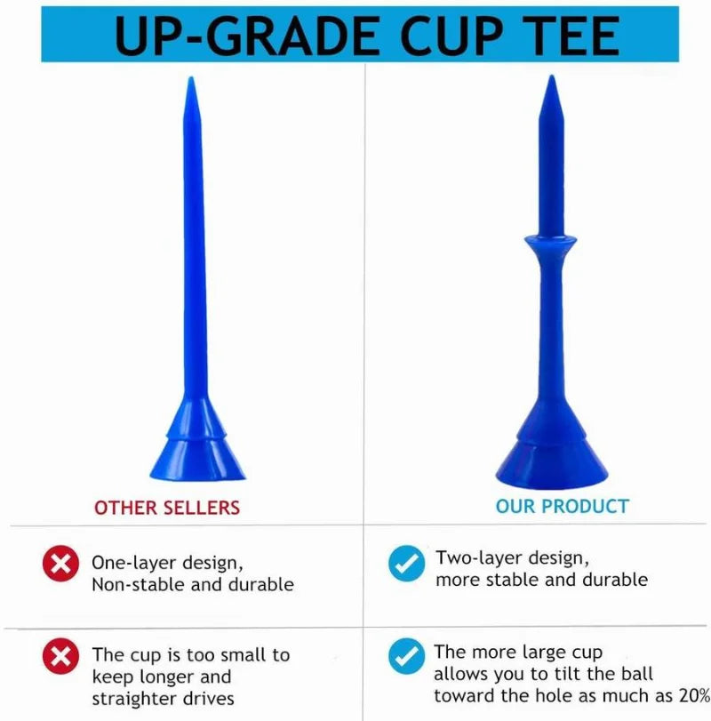 Oversized Flexible Golf Tees – Multicolour 30 or 50 Pack