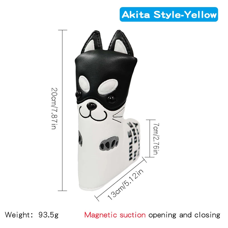 Akita Dog Blade Putter Cover – Black