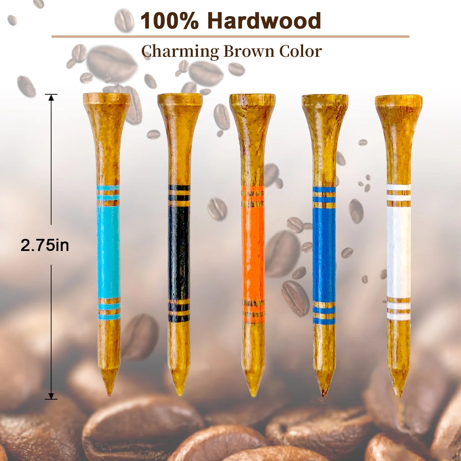 Hardwood Golf Tees – 100 Pack | 2¾" Regulation Size