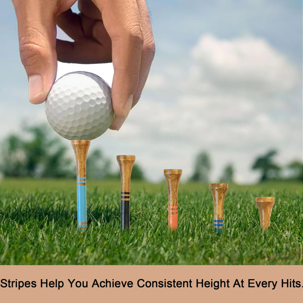 Hardwood Golf Tees – 100 Pack | 2¾" Regulation Size