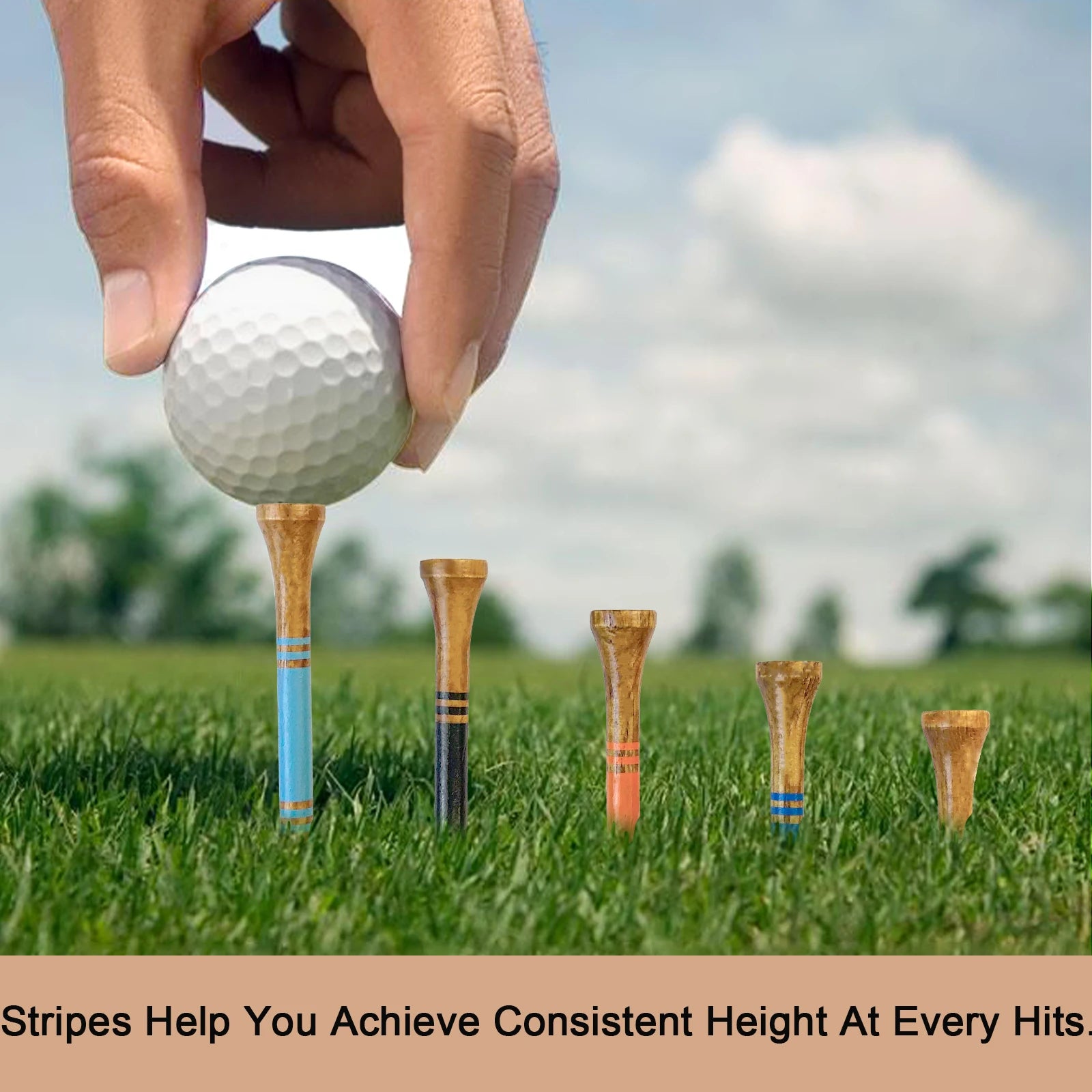 Hardwood Golf Tees – 100 Pack | 2¾" Regulation Size