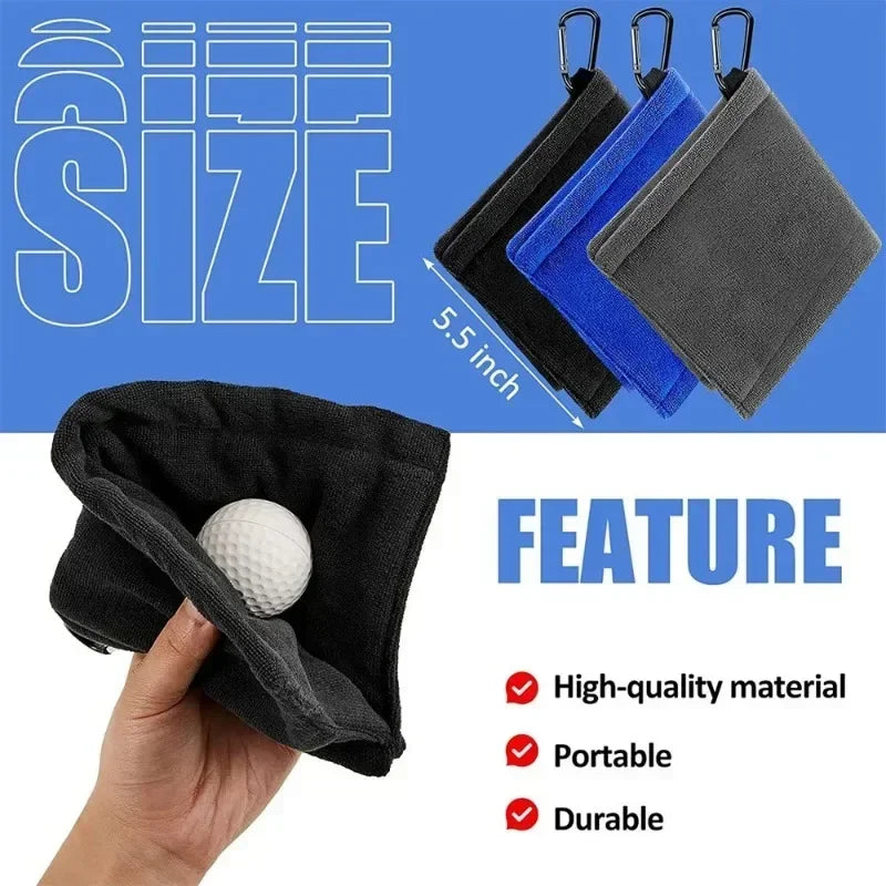 Microfiber Golf Ball & Club Cleaning Towel – Clip & Go