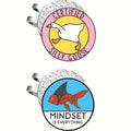 Goldfish & White Goose Enamel Golf Ball Markers with Magnetic Hat Clip – 2-Pack