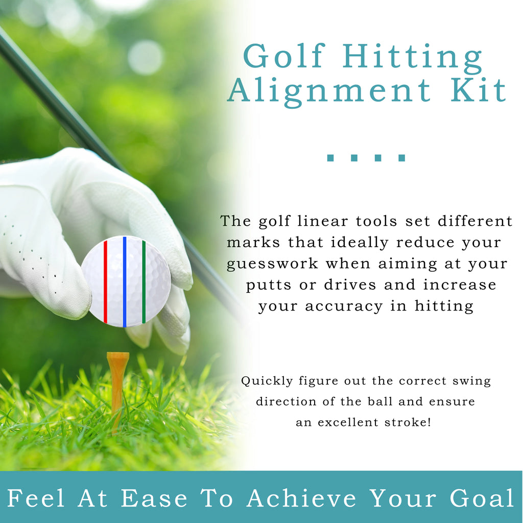Golf Ball Marking Kit – 8-Pack with Alignment Stencils & 4 Colors