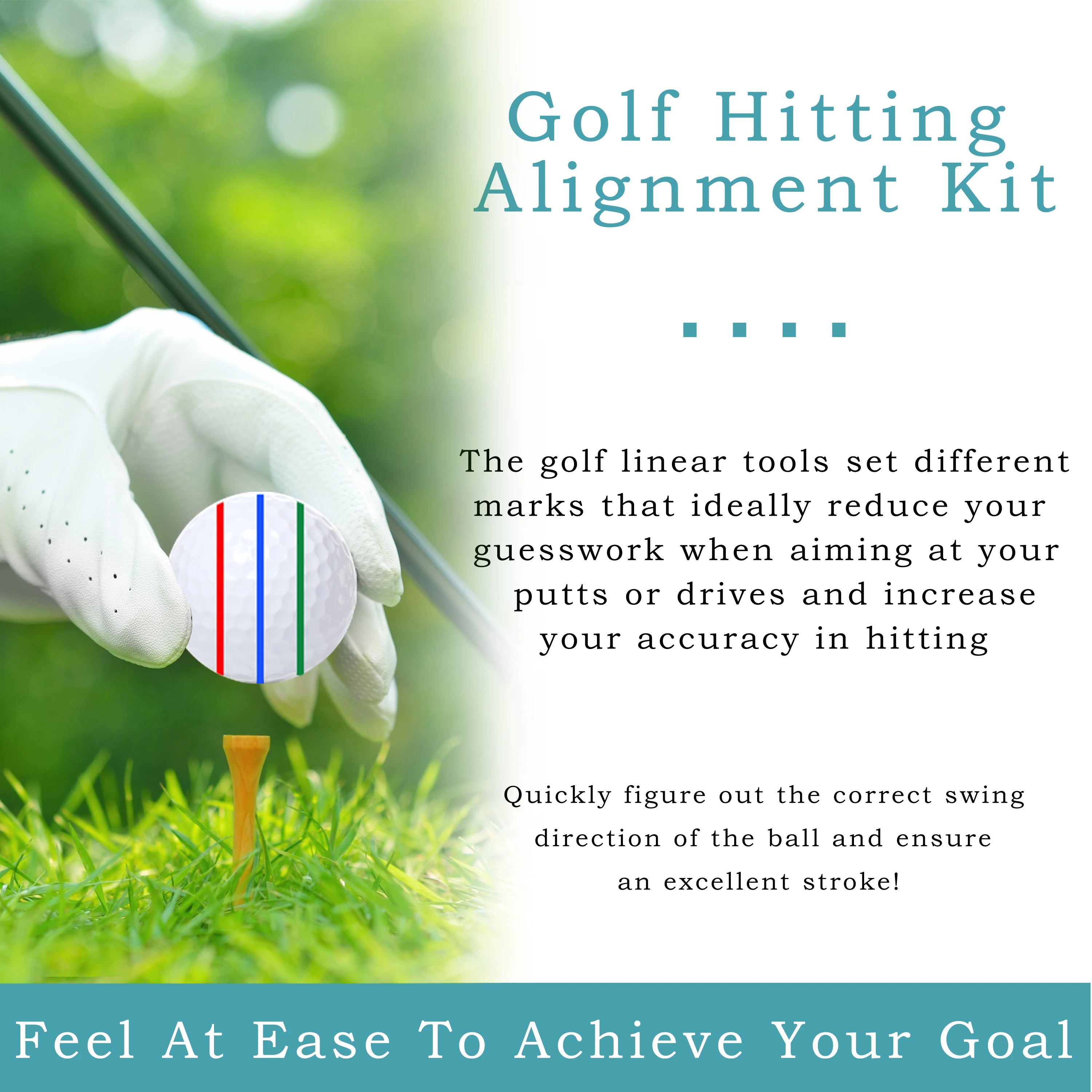 Golf Ball Marking Kit – 8-Pack with Alignment Stencils & 4 Colors