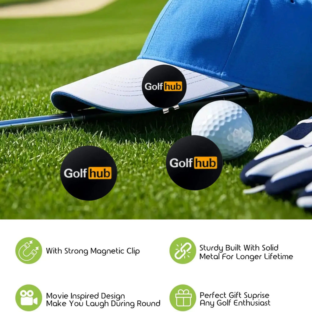 Golf Hub Ball Markers with Magnetic Hat Clip – 3-Pack