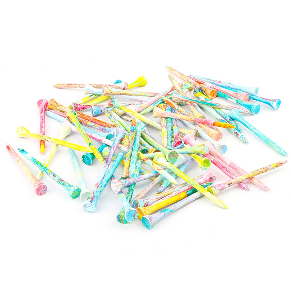 Colourful Bamboo Golf Tees – 50 Pack | 2¾" Regulation Size
